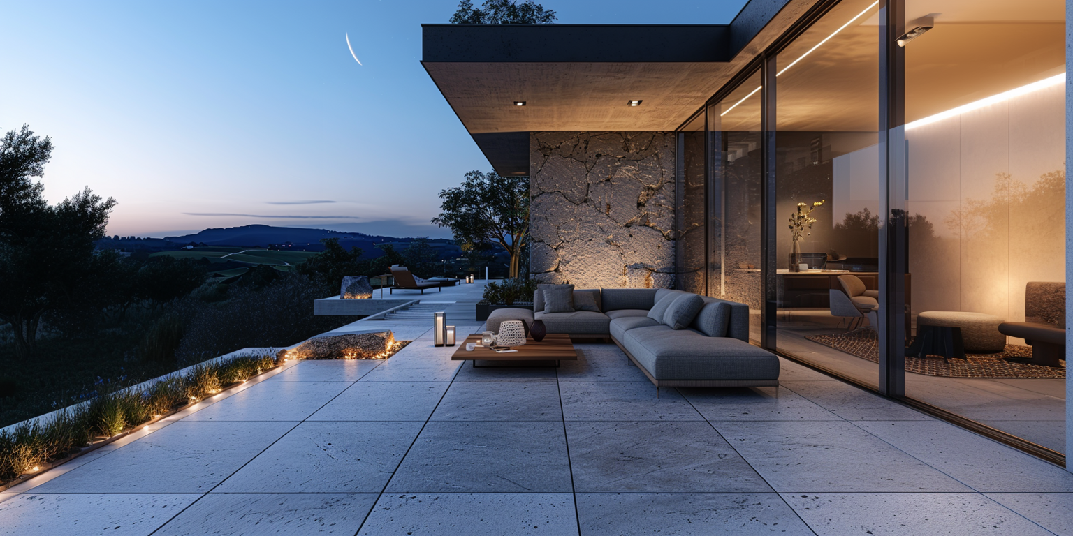 Vue de la réalisation d'un escalier d'extérieur