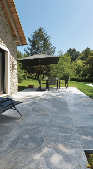 Vue de la réalisation d'un escalier d'extérieur